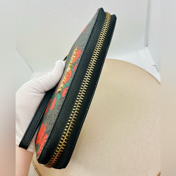 EUC Michael Kors Jet Set Travel MK Logo & Floral Print Wristlet Wallet - Picture 9 of 16